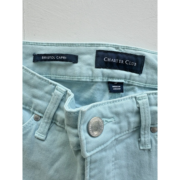 Charter Club Women’s Pants 2P Petite Bristol Capri Mint Tummy Slimming - Picture 2 of 3